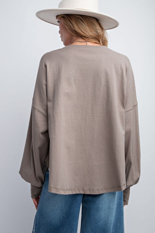 Suede Star Patch Top