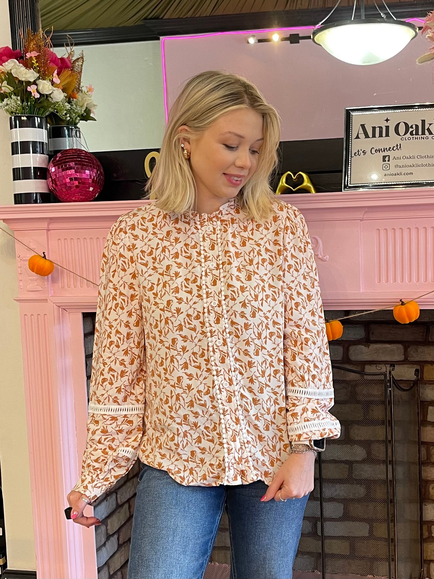 Fall-y Floral Lace Top