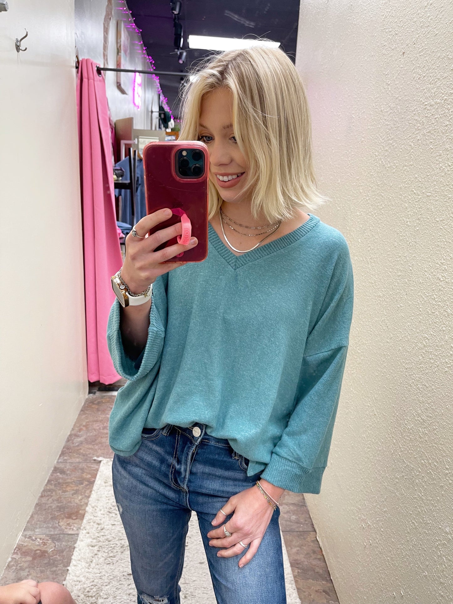 Teal Brushed Top