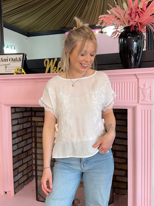 Willow Lace Side-Tie Top