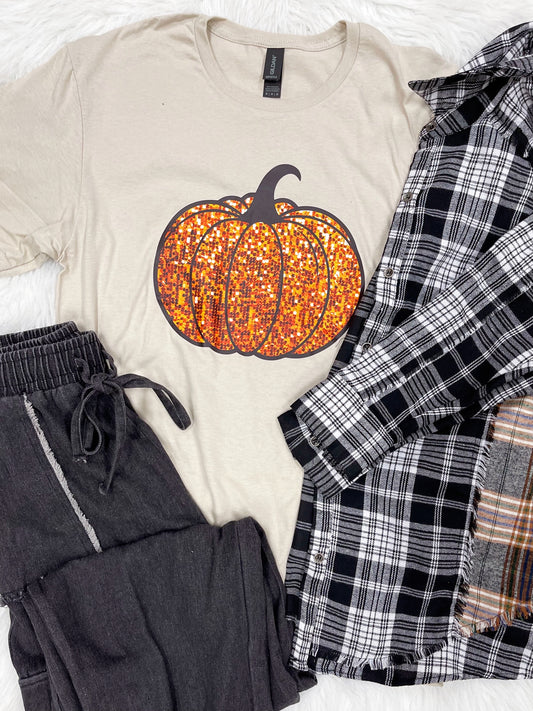 Glitter Pumpkin Tee