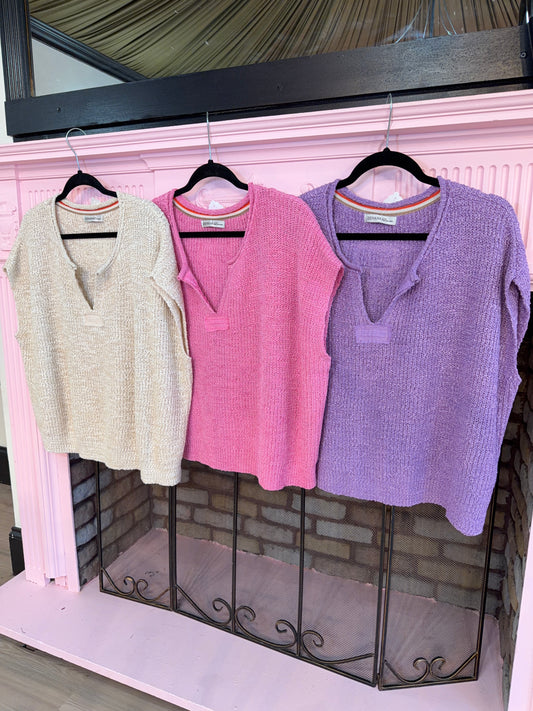 Split Neck Pullover Top