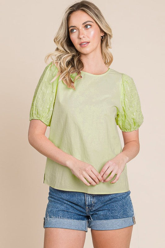 Sage Jacquard Top