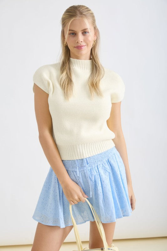 Cream Mock Neck Sweater
