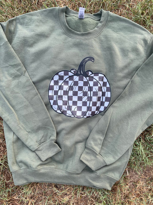 Checkered Pumpkin Sweatshirt