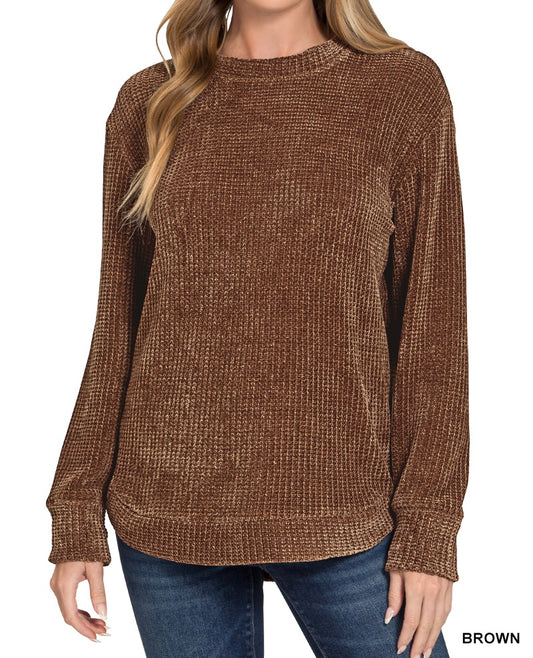 Chenille Waffle Sweater