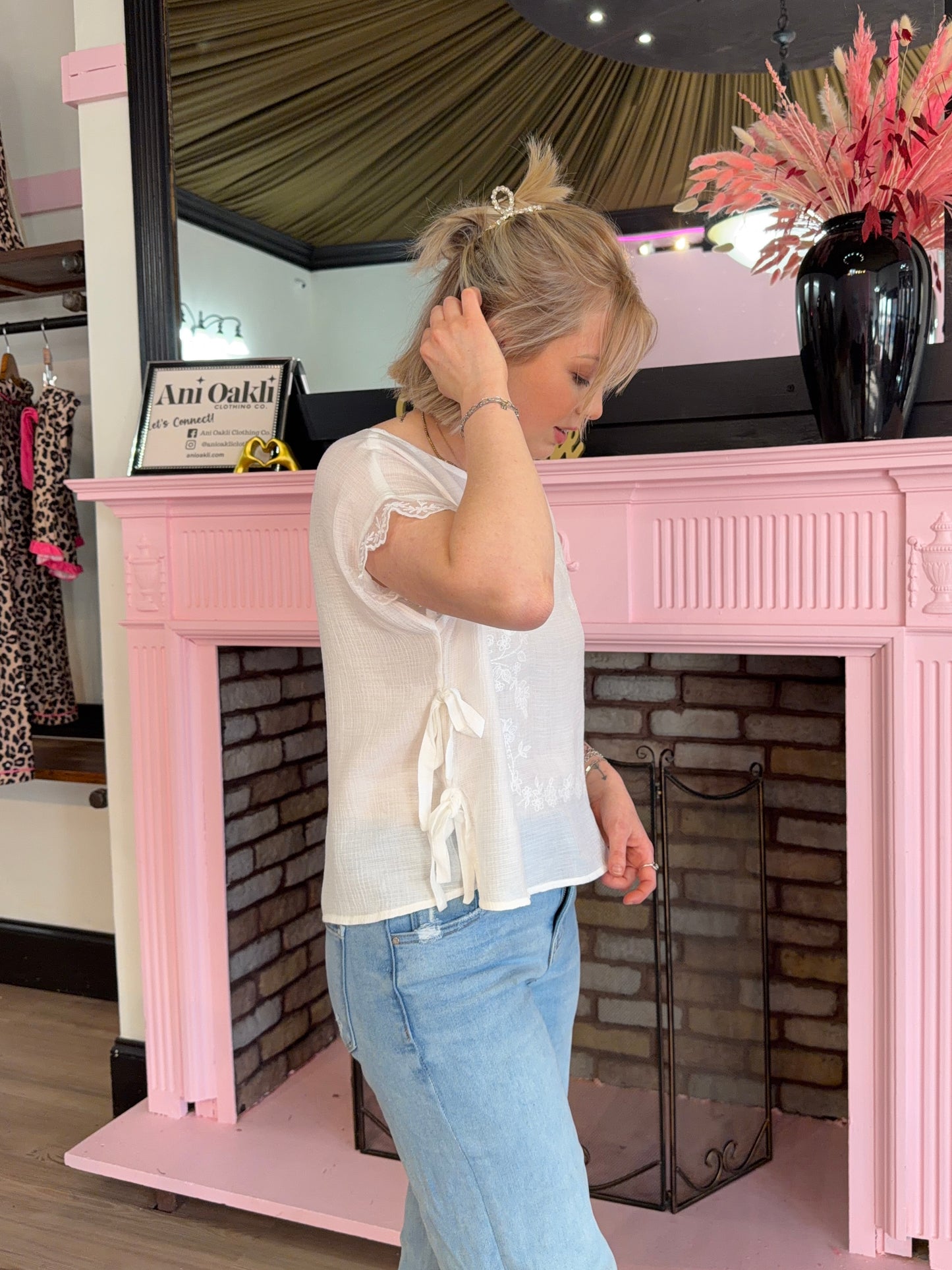 Willow Lace Side-Tie Top