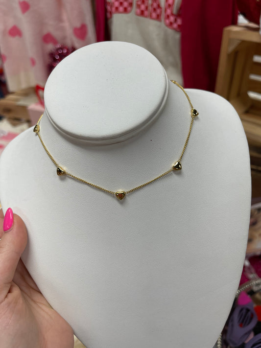 Puffy Heart Chain Necklace