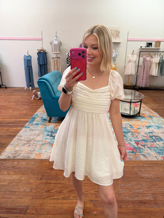 Pleated Princess Mini Dress