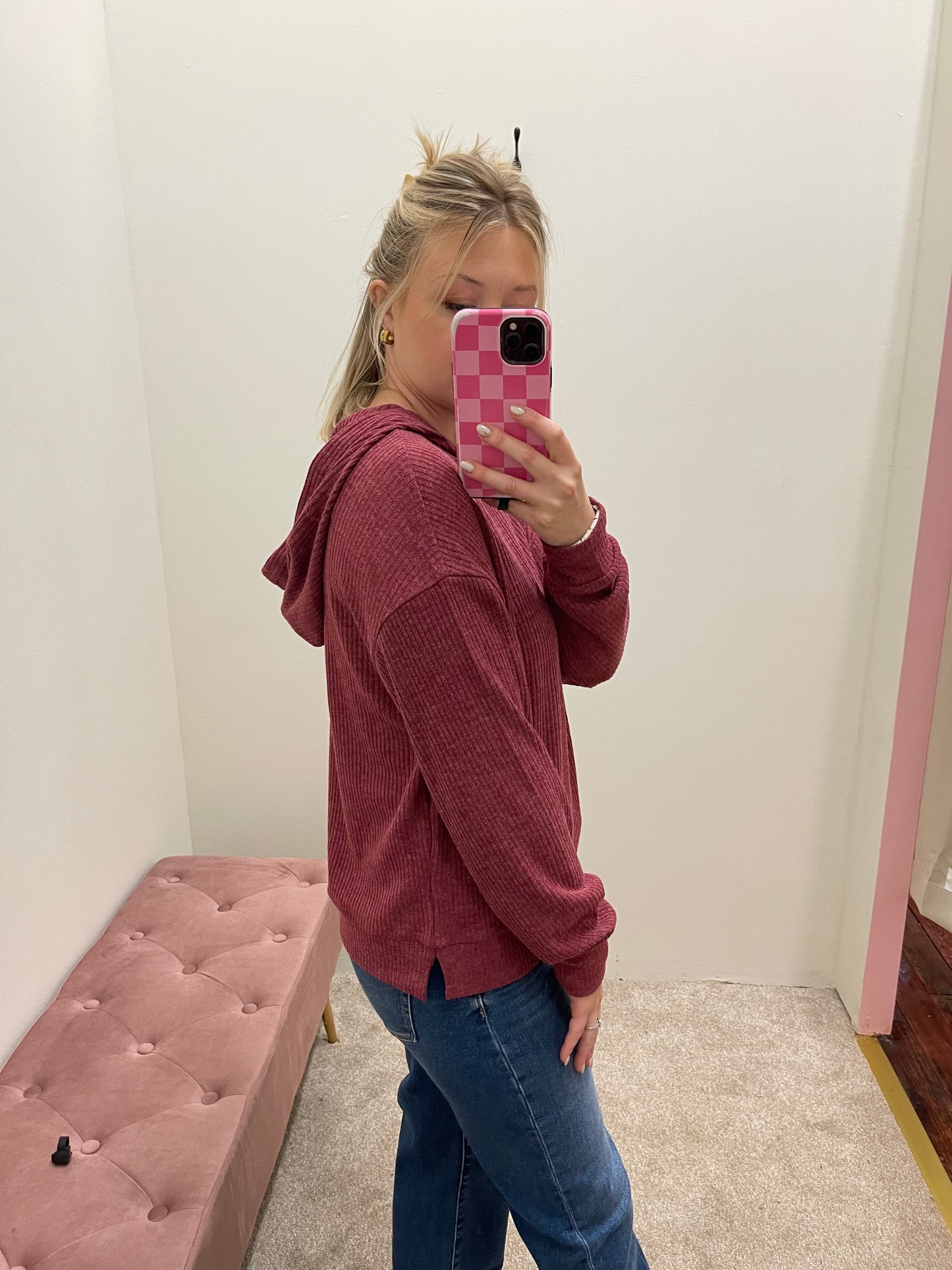 Riley Ribbed Hoodie Pullover