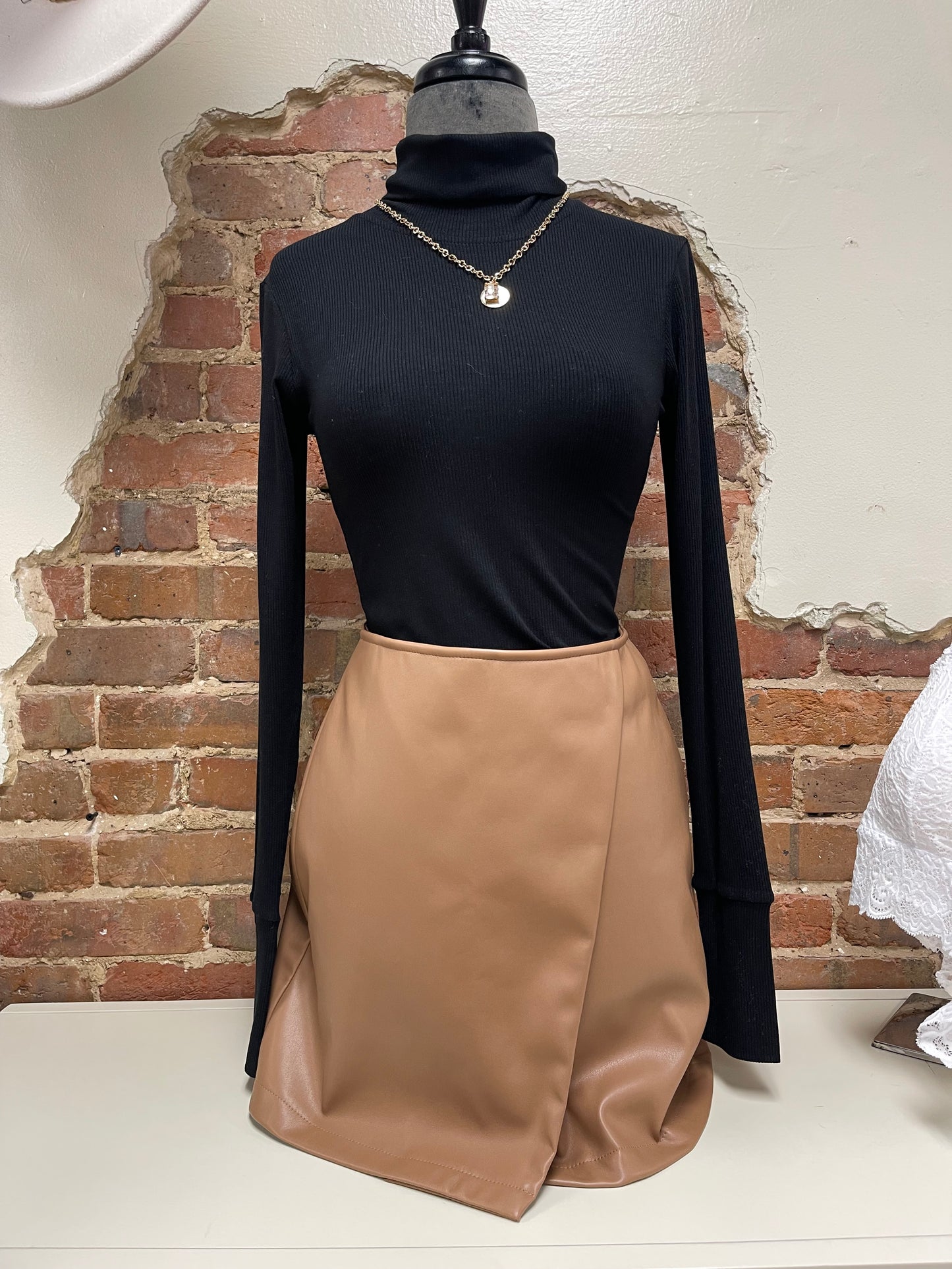 Asymmetrical Leather Skirt