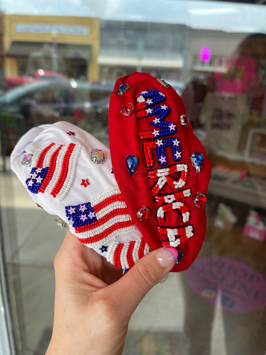 Red America Headband