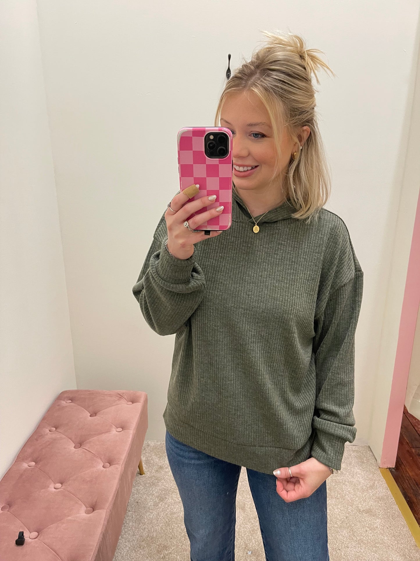 Riley Ribbed Hoodie Pullover