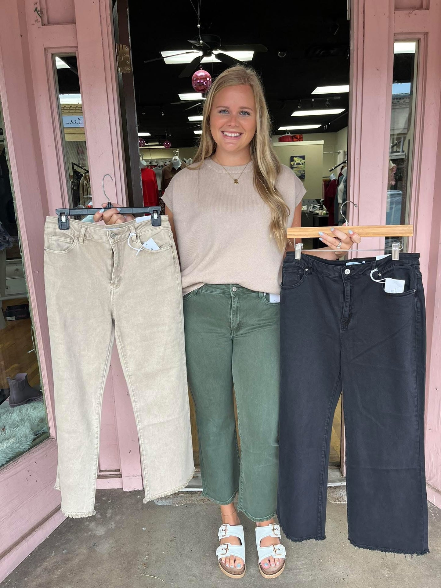 Acid Washed Frayed Jeans