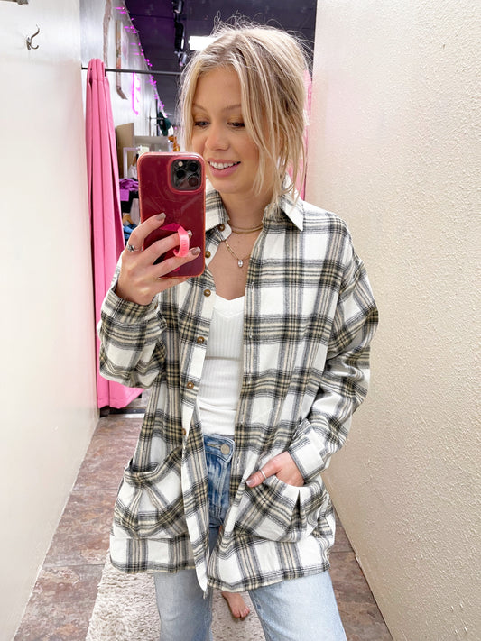 Charlotte Plaid Button Top