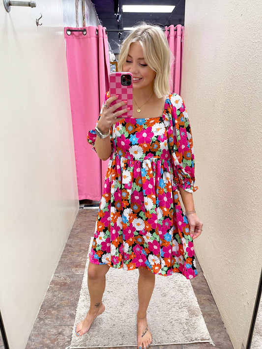 Floral Puff Dress