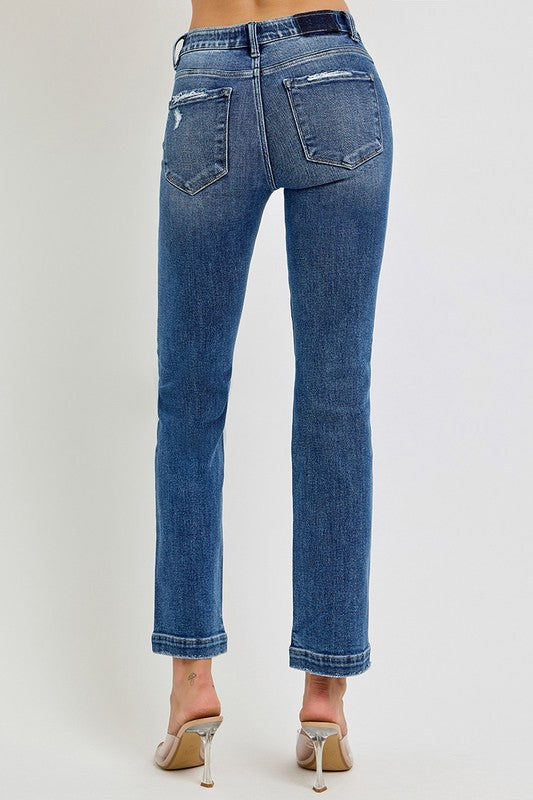 Angie Tummy Control Mid Rise Jeans-Risen