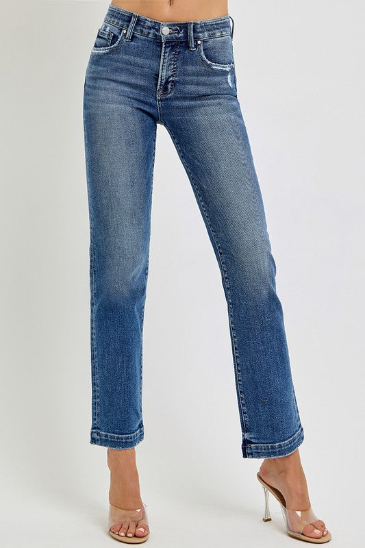 Angie Tummy Control Mid Rise Jeans-Risen