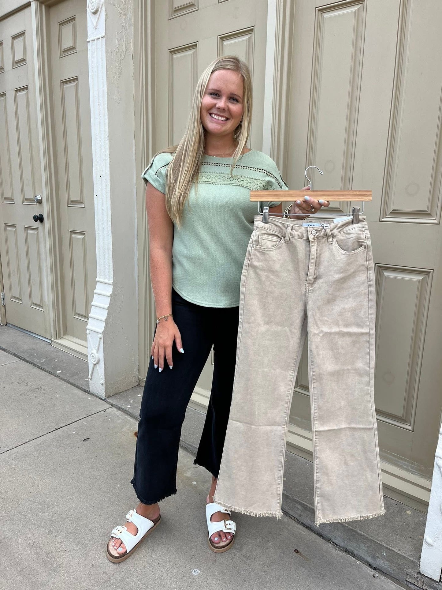 Acid Washed Frayed Jeans