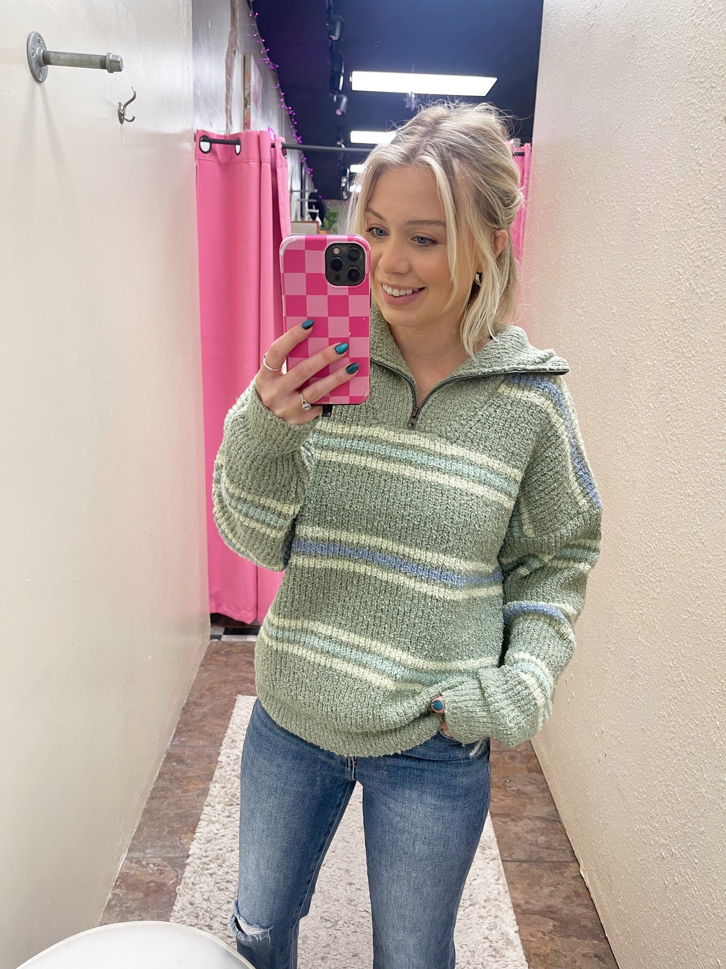 Stripe Sage Pullover Top