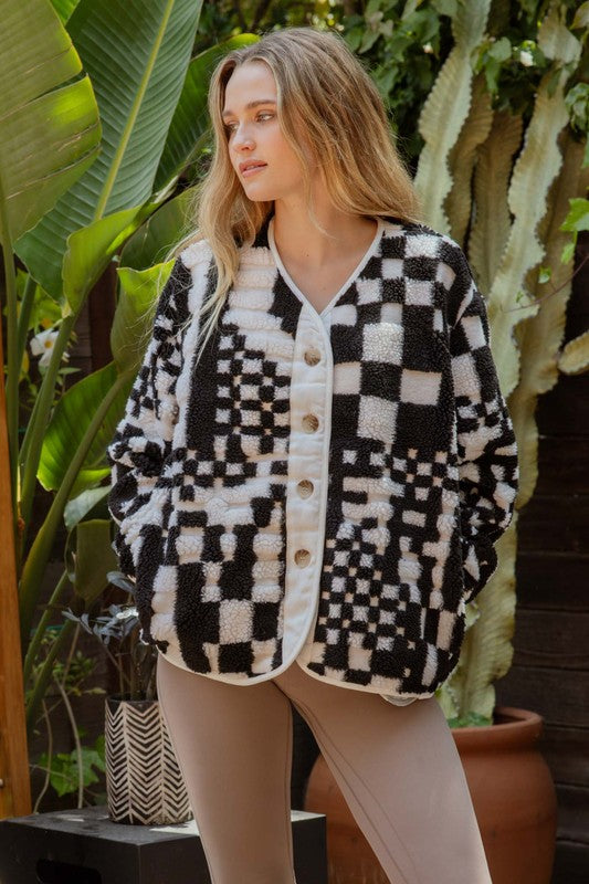 Checkered Fleece Jacket
