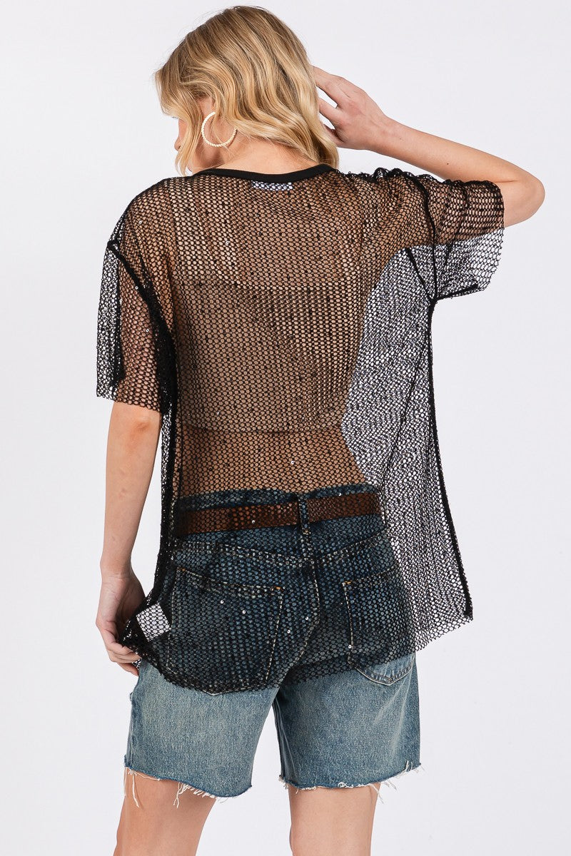 Sparkle Fishnet Top