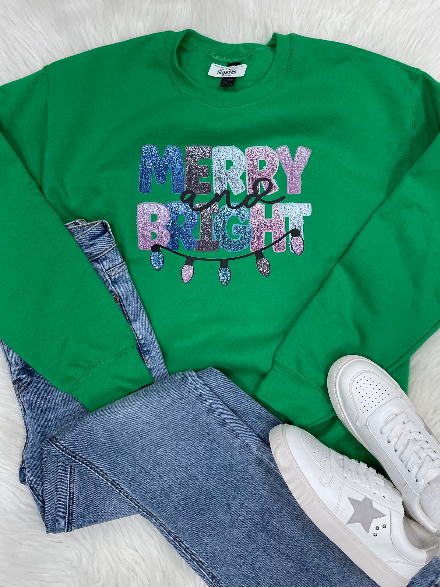 Merry and Bright Green Sweatshirt