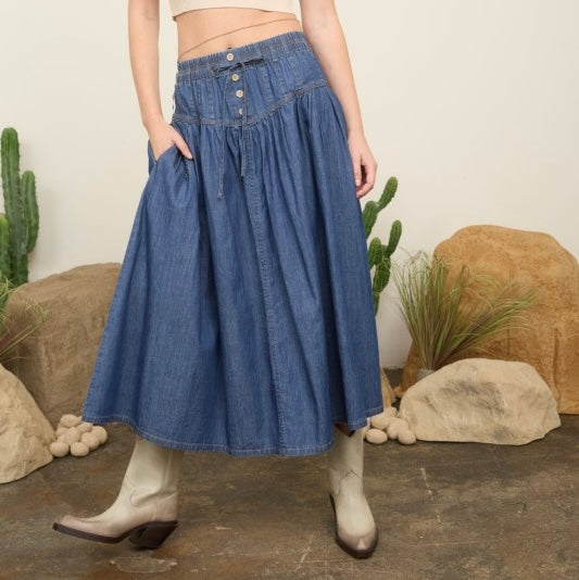 Denim Maxi Skirt