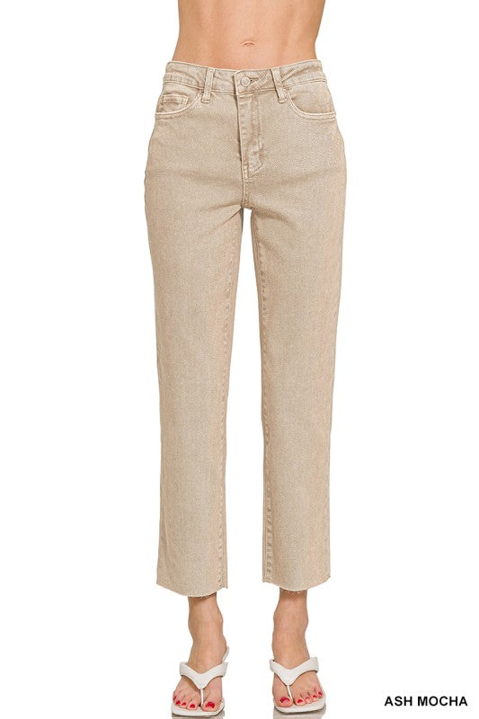 Macy Cropped Straight Jeans (Multiple Colors)