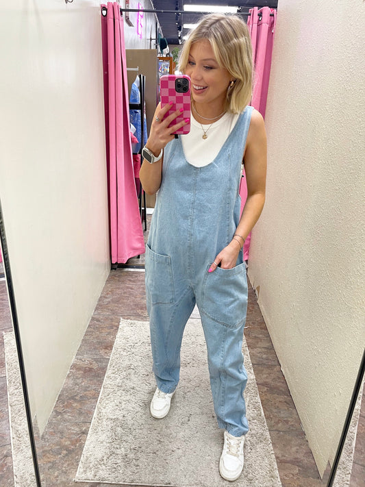 Denim Overall Jumpsuit