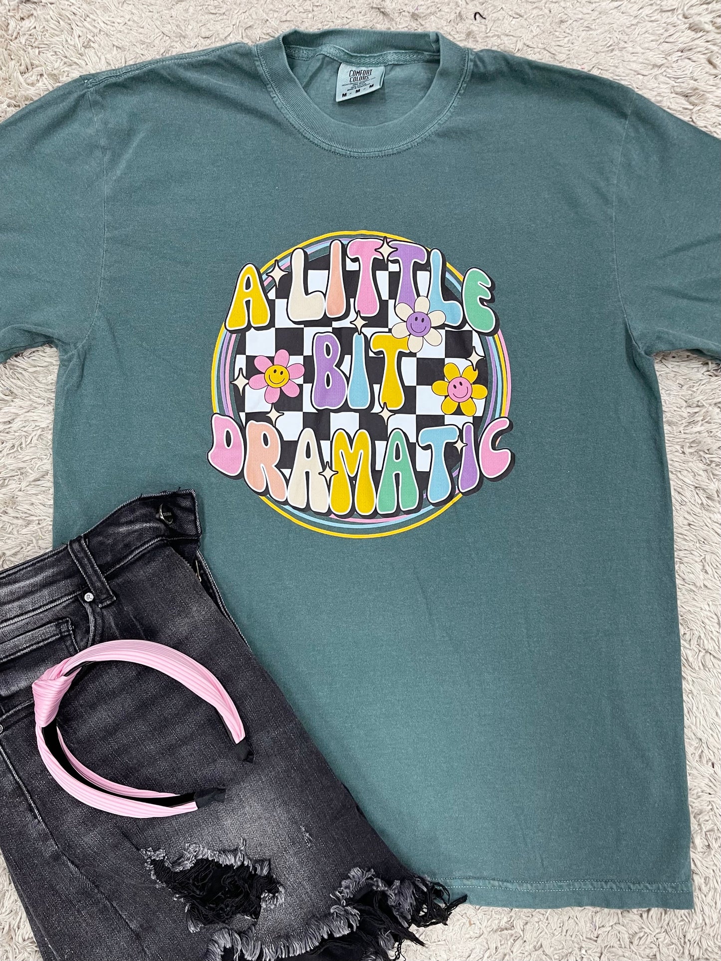 A Little Bit Dramatic Checker Tee