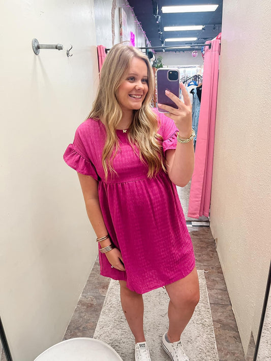 Fuchsia Textured Dress