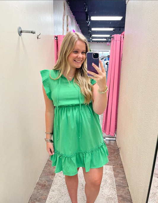 Green Ruffled Dress