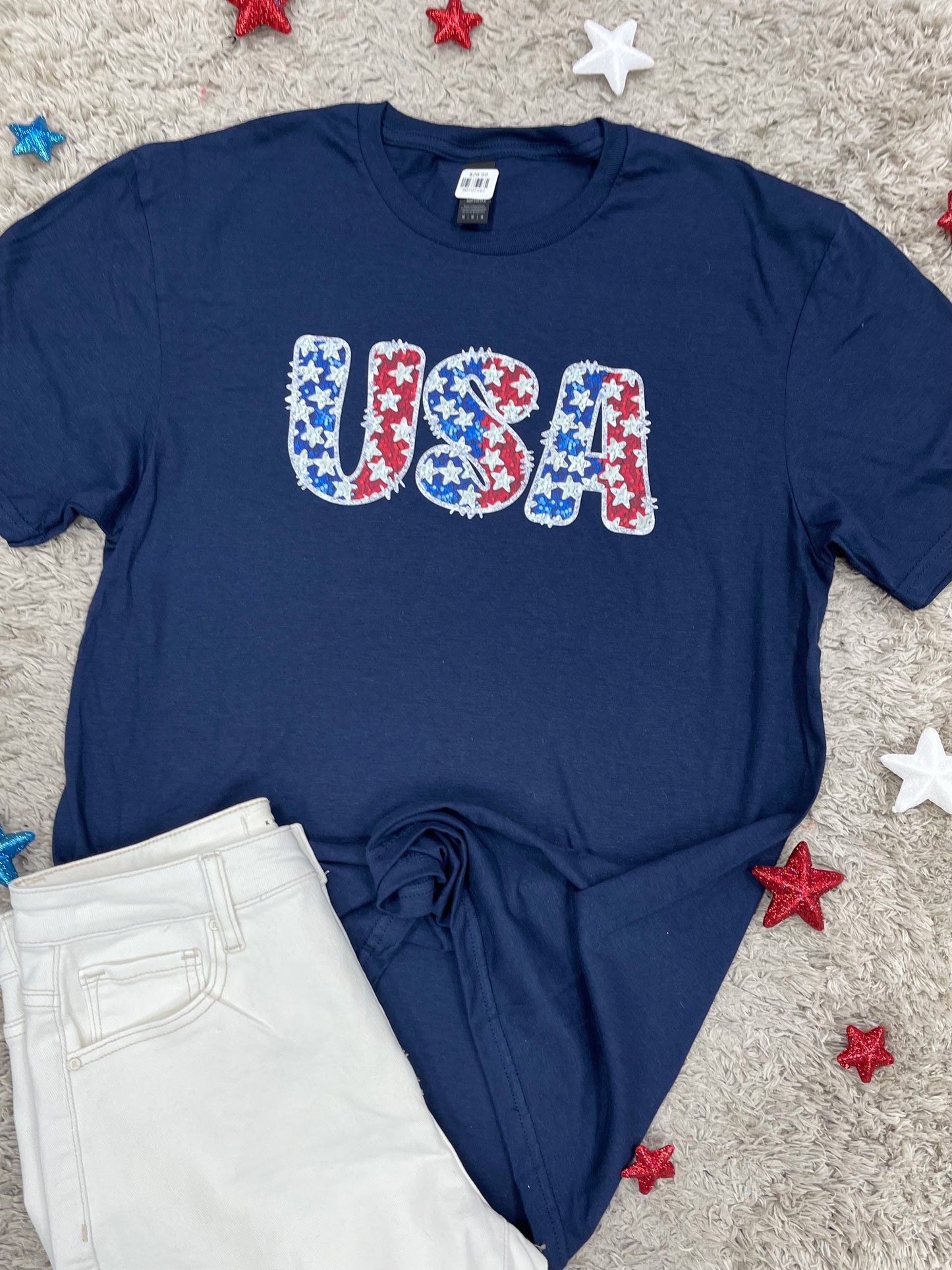 Navy USA Tee