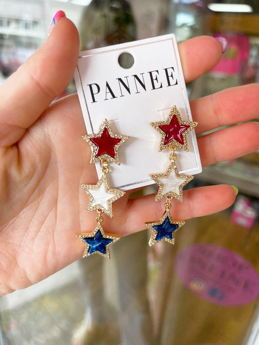 Bling Star Patriotic Earrings