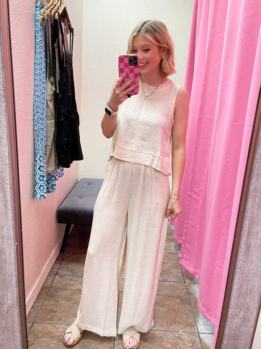 Oatmeal Linen Pants