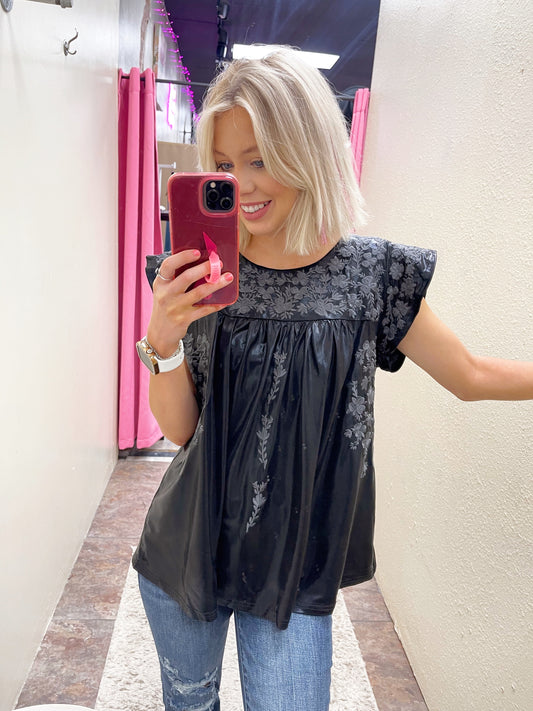 Black Embroidered Top