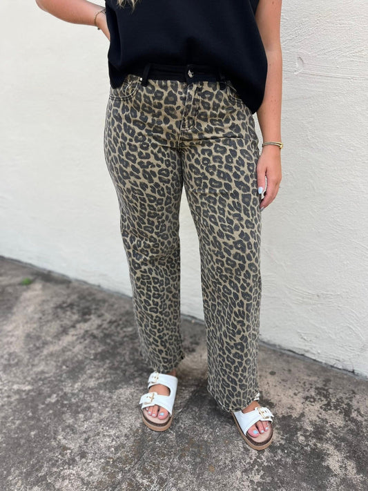 Lovely Leopard Jeans-Risen