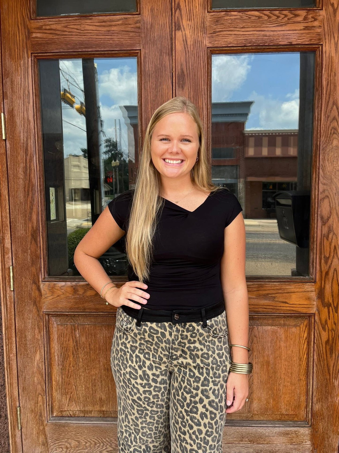 Asymmetrical Wrap Neckline Top