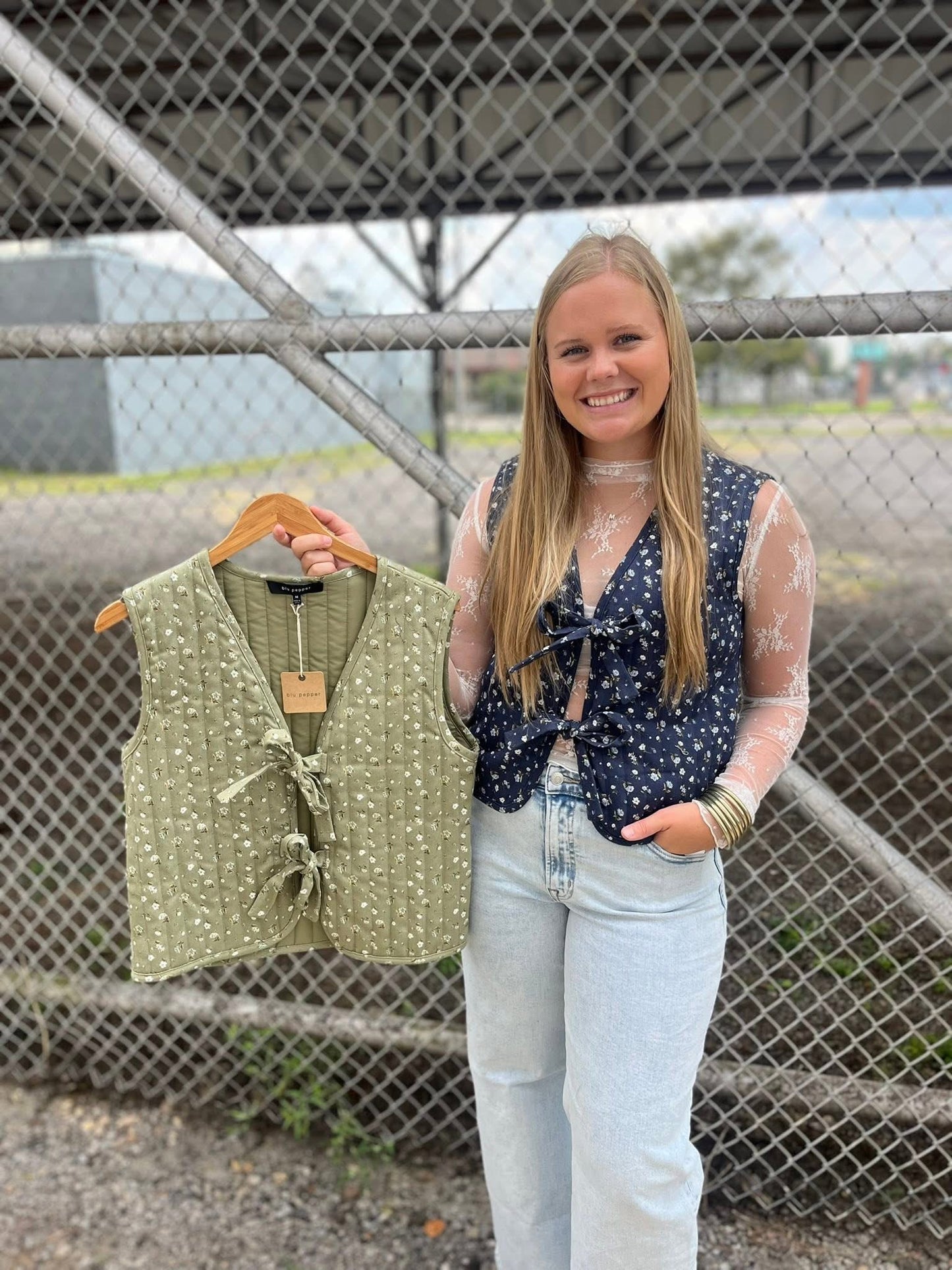 Quilted Tie-Front Vest