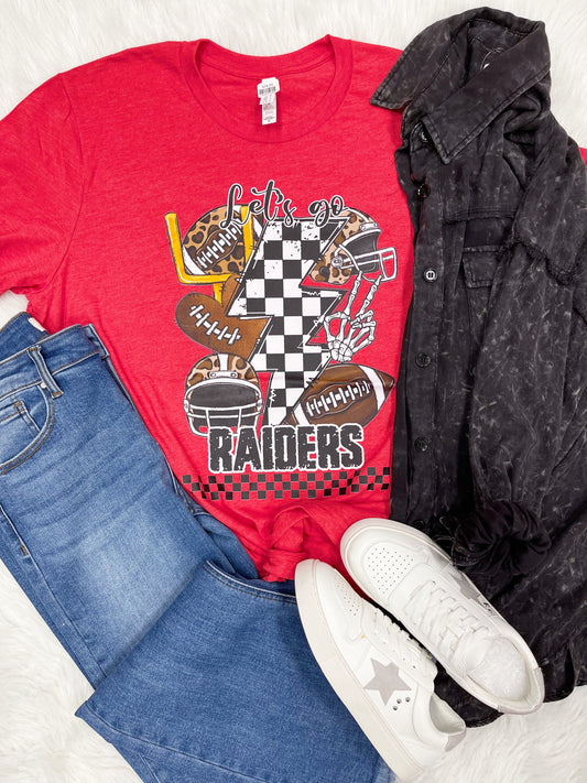 Lets Go Raiders Football Tee