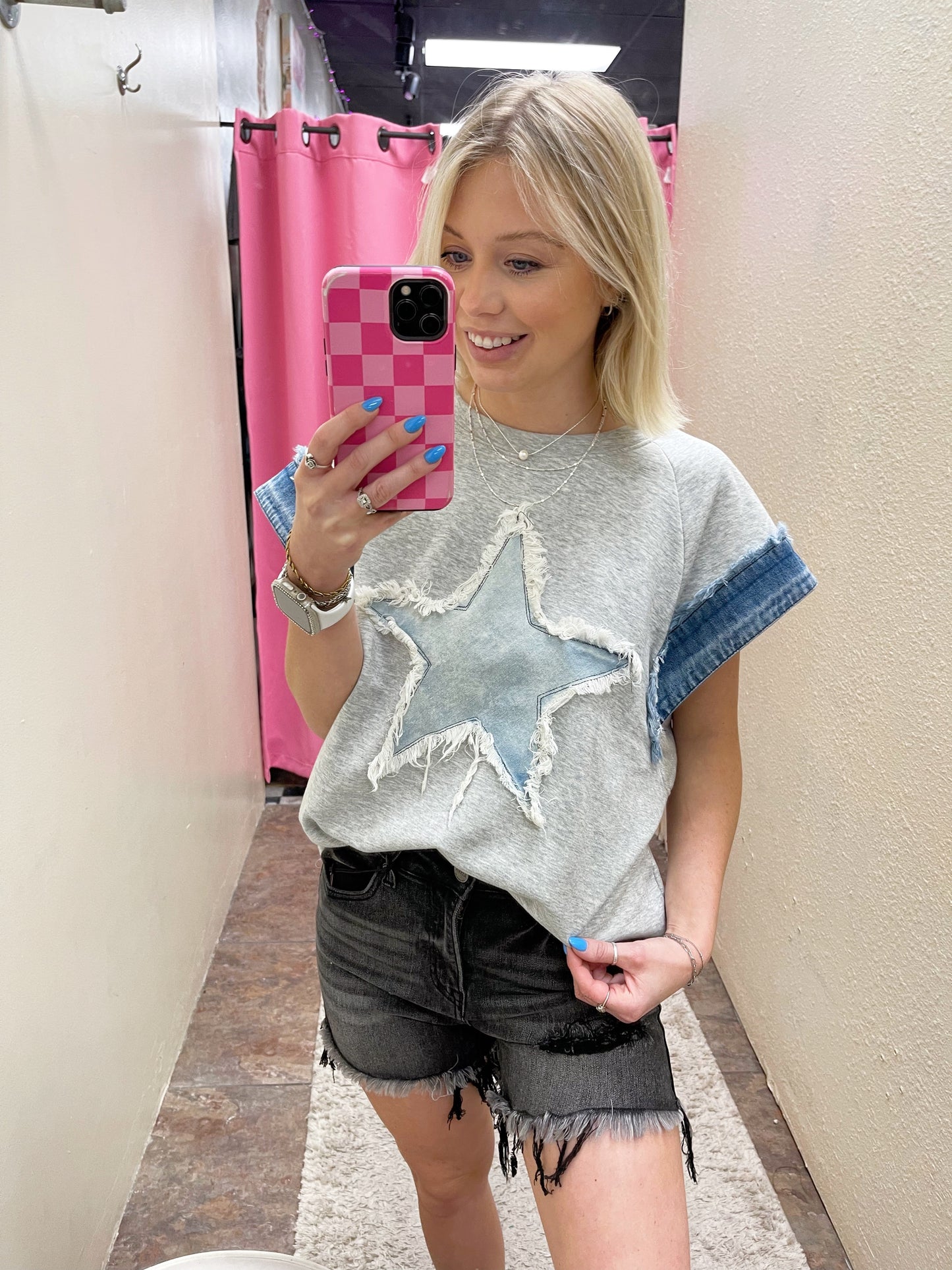 Denim Combo Star Top