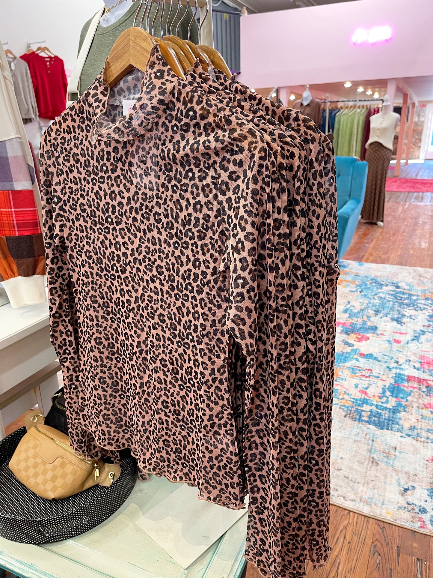 Keigan Leopard Mesh Top