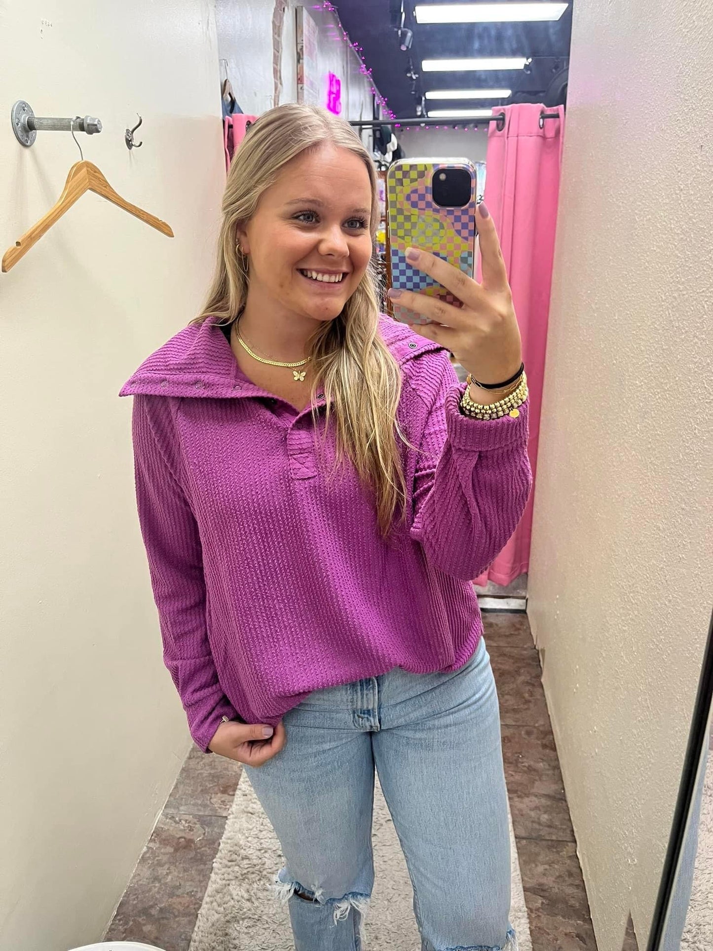 Collared Henley Top
