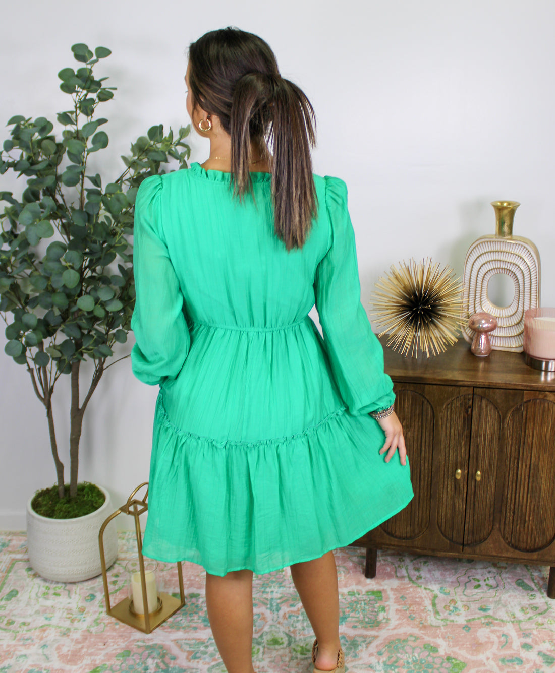 Green Ruffle Dress