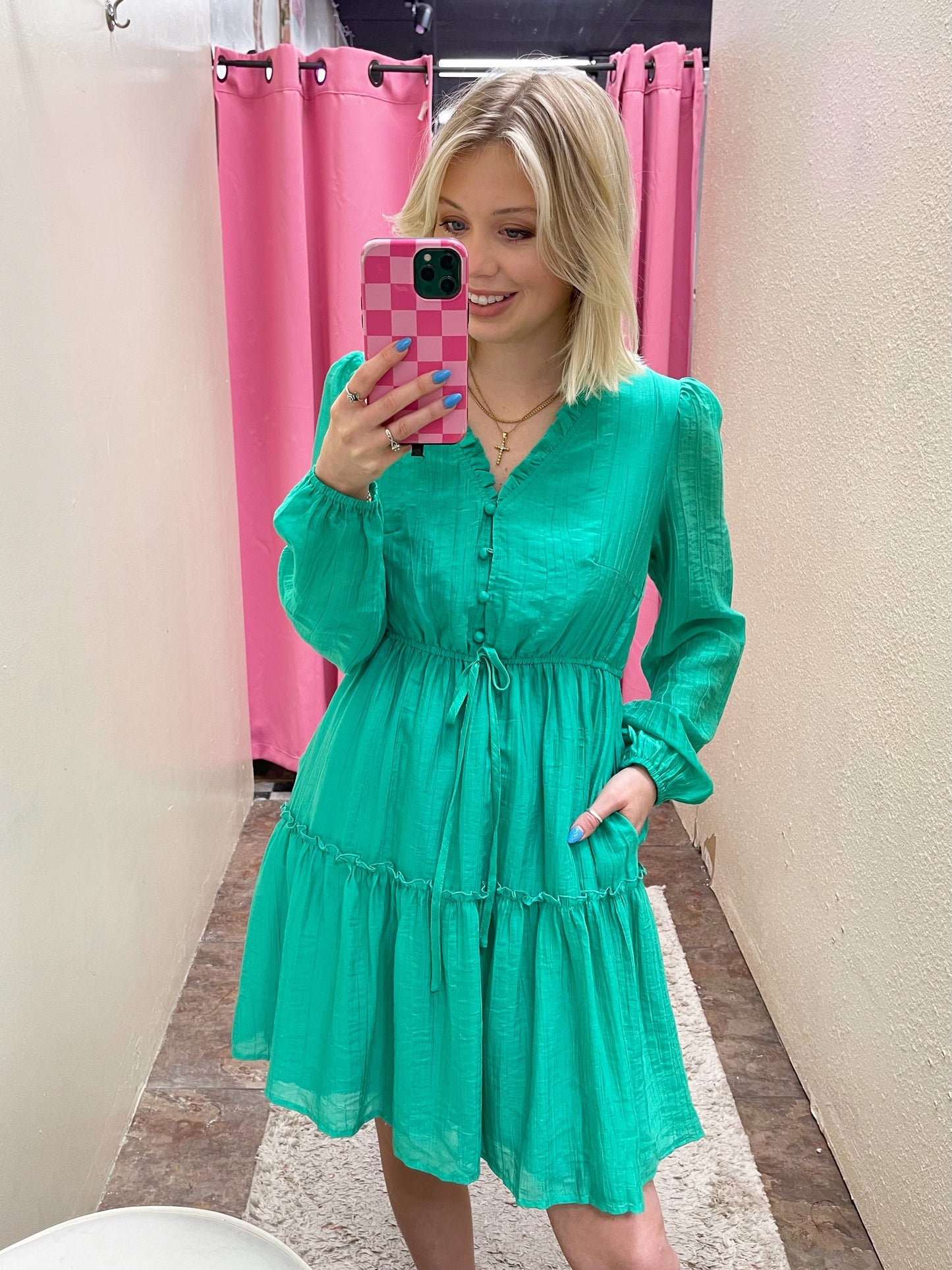 Green Ruffle Dress