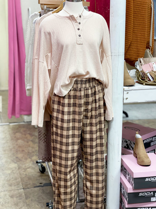 Mocha Mix Plaid Pants