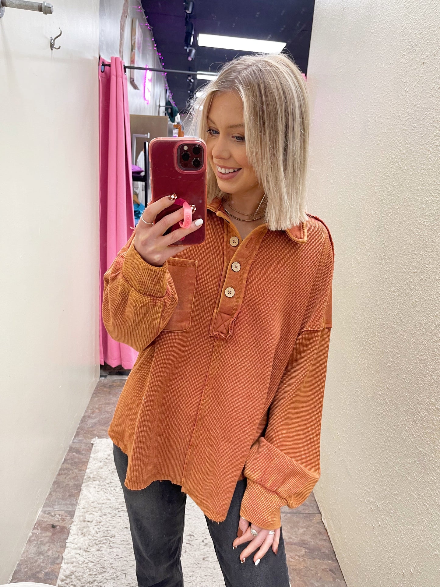 Rustic Look Pullover Top