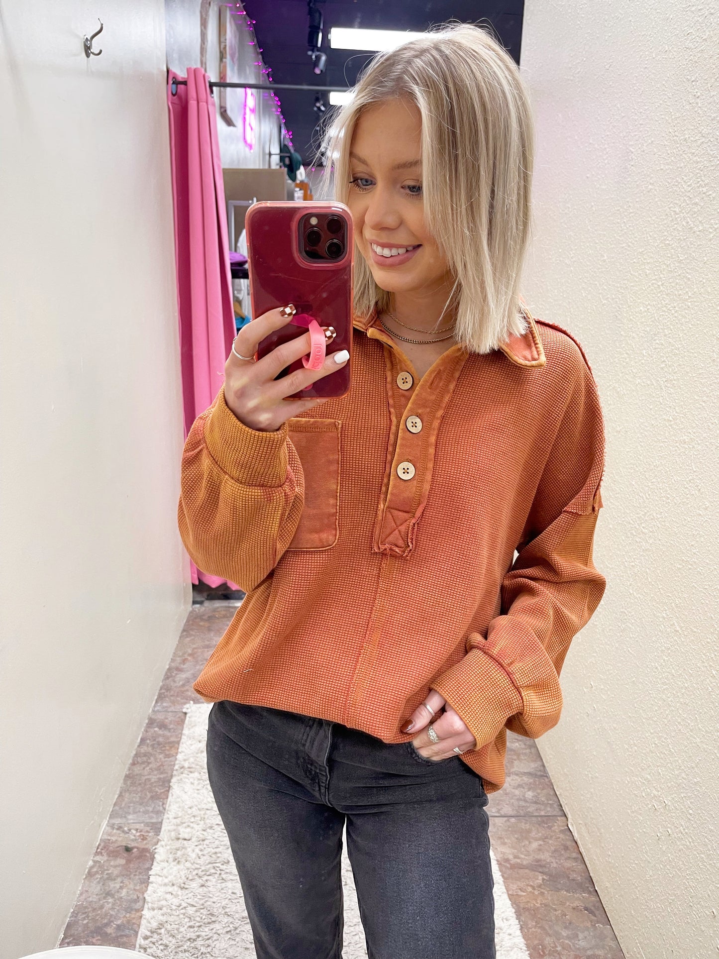 Rustic Look Pullover Top