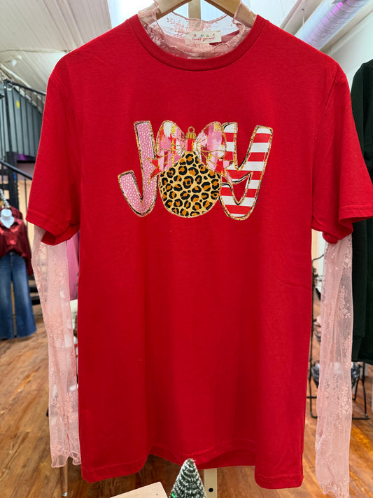 Red Joy Christmas Tee